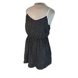 Love Audrey Boho Tank Top or Mini Dress Black Cream S Small